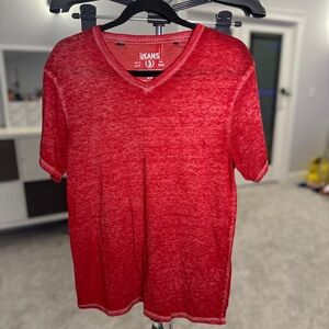 Red V-Neck Short Sleeve Tee